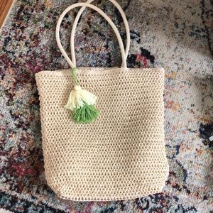 Woven Beach Tote Bag w Towel